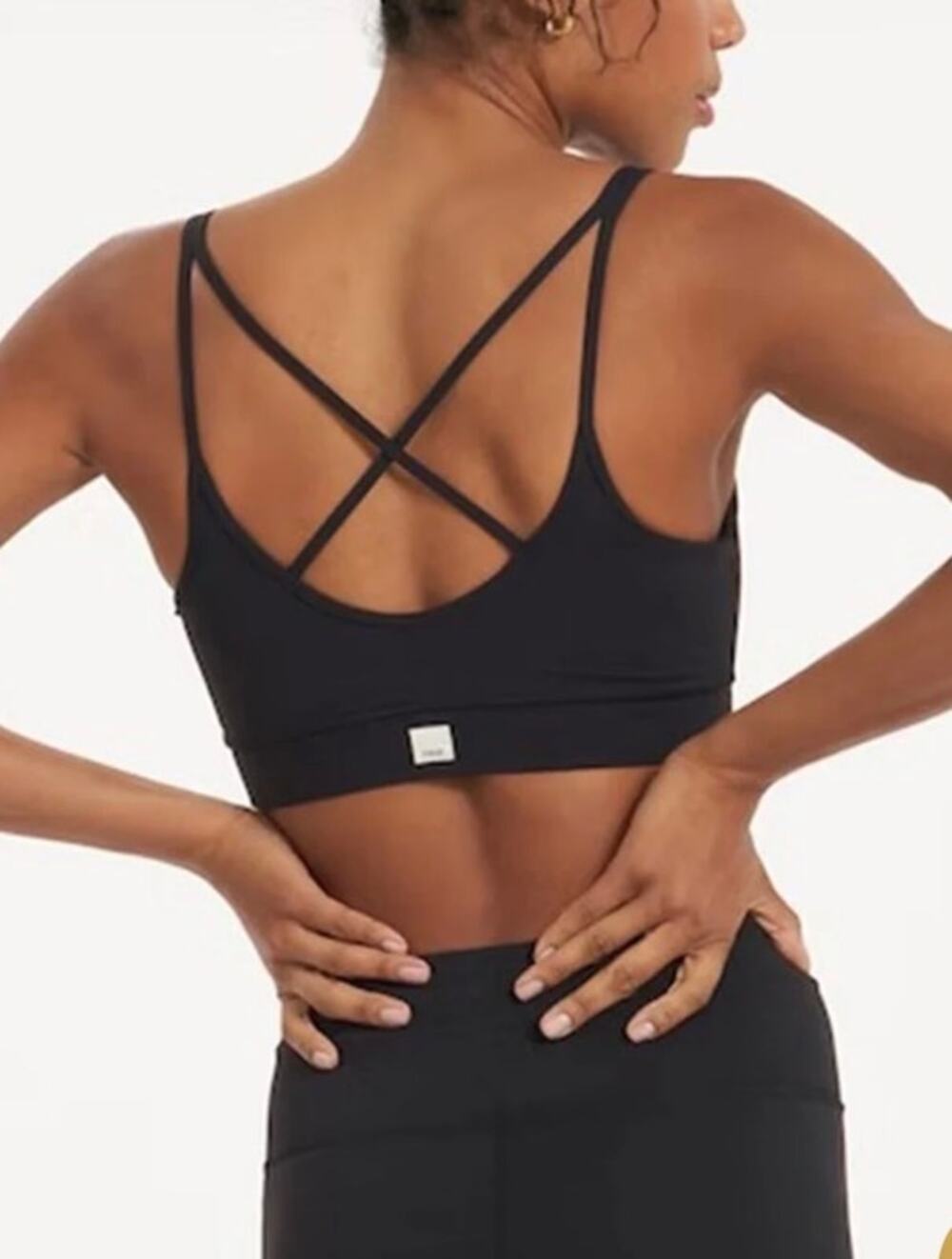 Vuori Mindset Bra Black Size XS Strappy Cross Back Sports Bra Yoga Workout